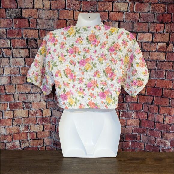 ASOS DESIGN shirred button through top floral print Size 4 - Picture 6 of 7